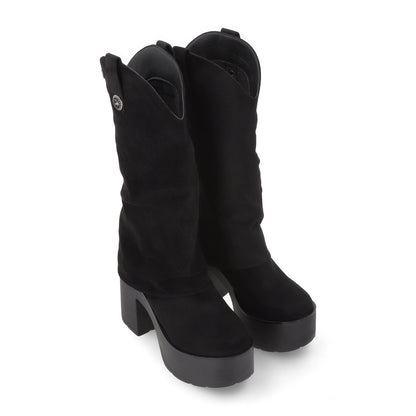 Bota Plataforma Negra Mujer 15039