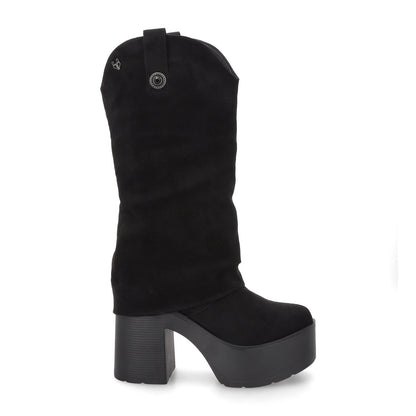 Bota Plataforma Negra Mujer 15039