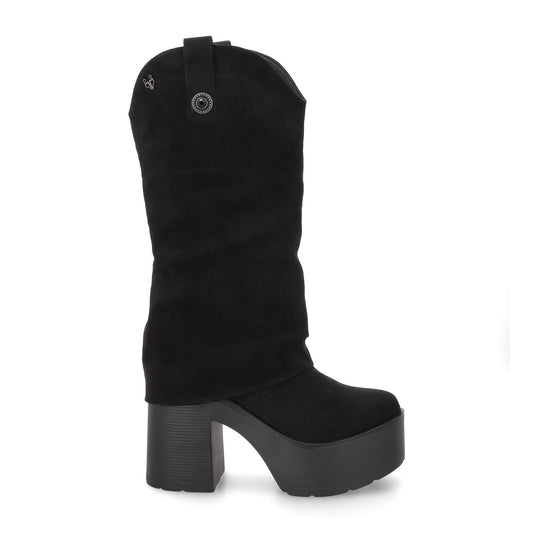 Bota Plataforma Negra Mujer 15039
