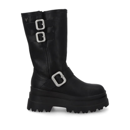 Bota Plataforma Negra Mujer 36037