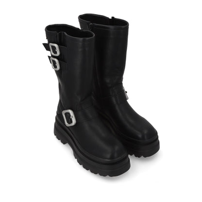 Bota Plataforma Negra Mujer 36037