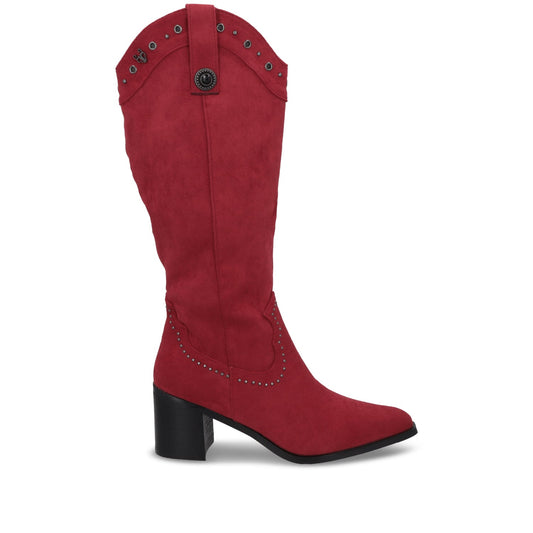 Bota Taco Roja Mujer 55301