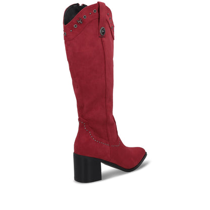 Bota Taco Roja Mujer 55301