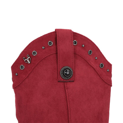 Bota Taco Roja Mujer 55301