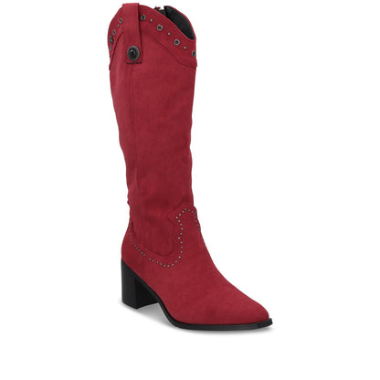 Bota Taco Roja Mujer 55301