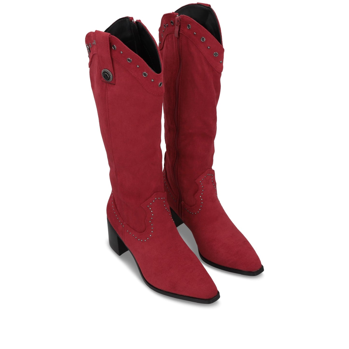 Bota Taco Roja Mujer 55301