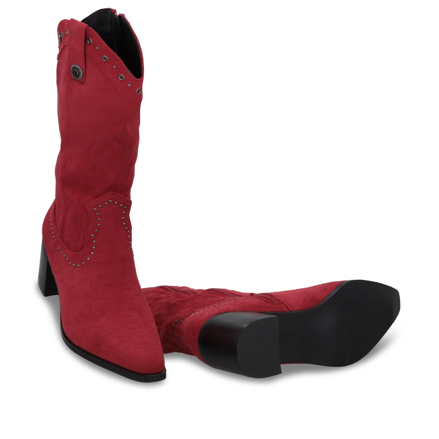 Bota Taco Roja Mujer 55301