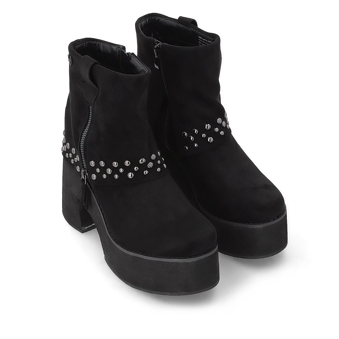 Botin Plataforma Negro Mujer 15045