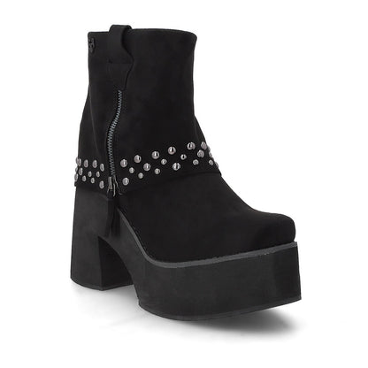 Botin Plataforma Negro Mujer 15045
