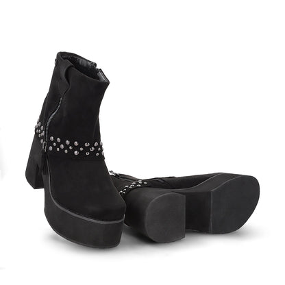 Botin Plataforma Negro Mujer 15045