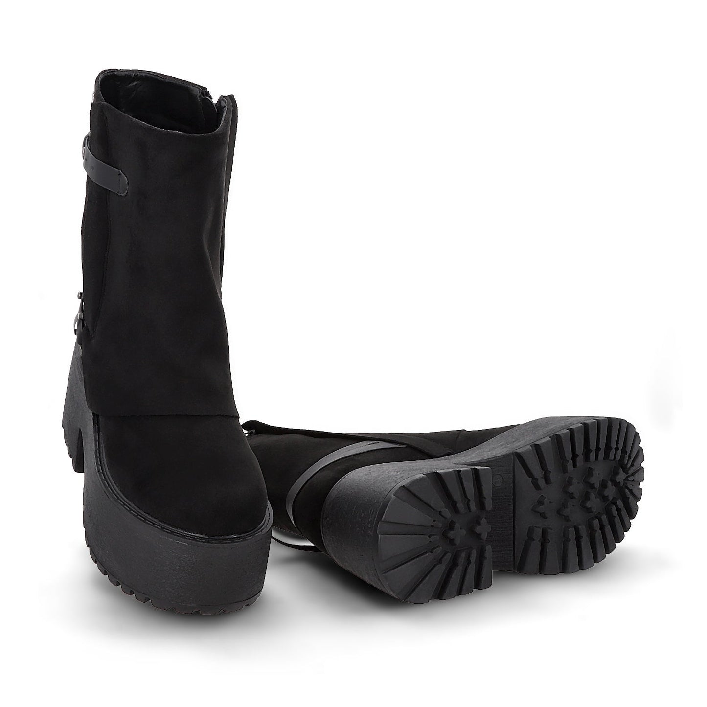 Botin Plataforma Negro Mujer 15179