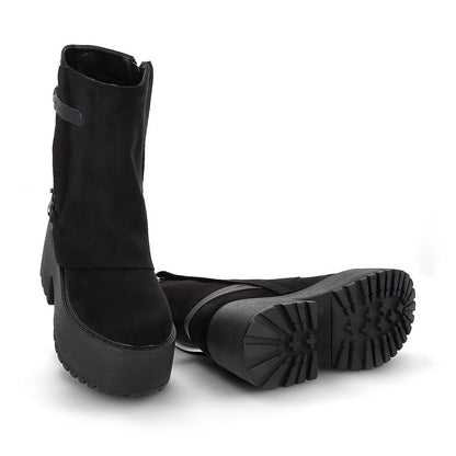 Botin Plataforma Negro Mujer 15179