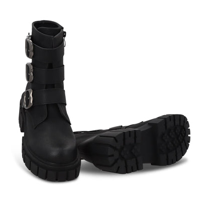 Botin Plataforma Negro Mujer 35934