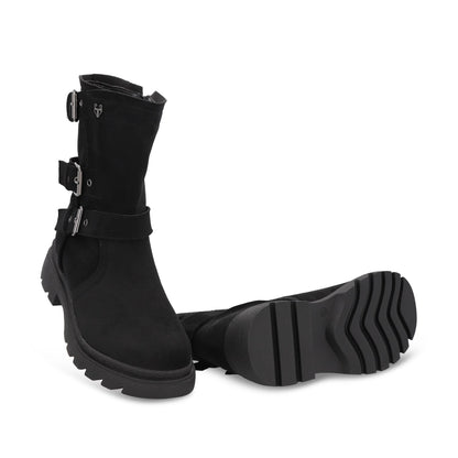 Botin Plataforma Negro Mujer 55280