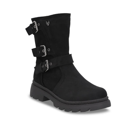 Botin Plataforma Negro Mujer 55280