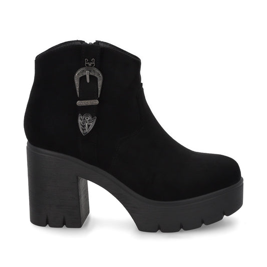 Botin Taco Negro Mujer 55311