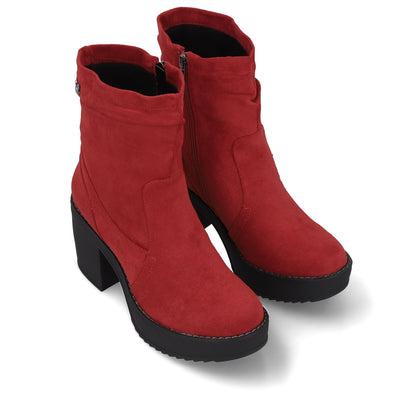 Botin Taco Rojo Mujer C7330