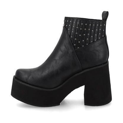 Botín Tacón Negro Mujer 15044