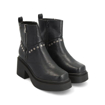 Botín Tacón Negro Mujer 25670