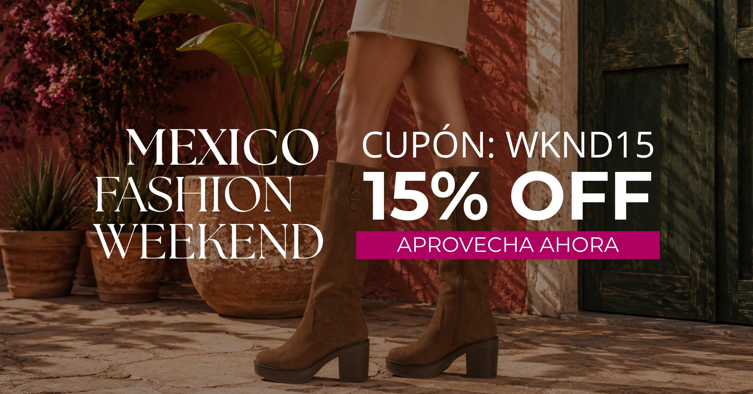 Cupón de descuento Fashion Weekend Gotta México: 15% OFF en botas de mujer con el código WKND15.