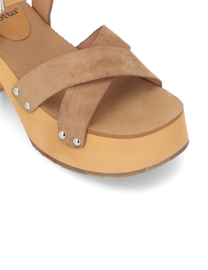 Sandalia Camel Mujer 35263