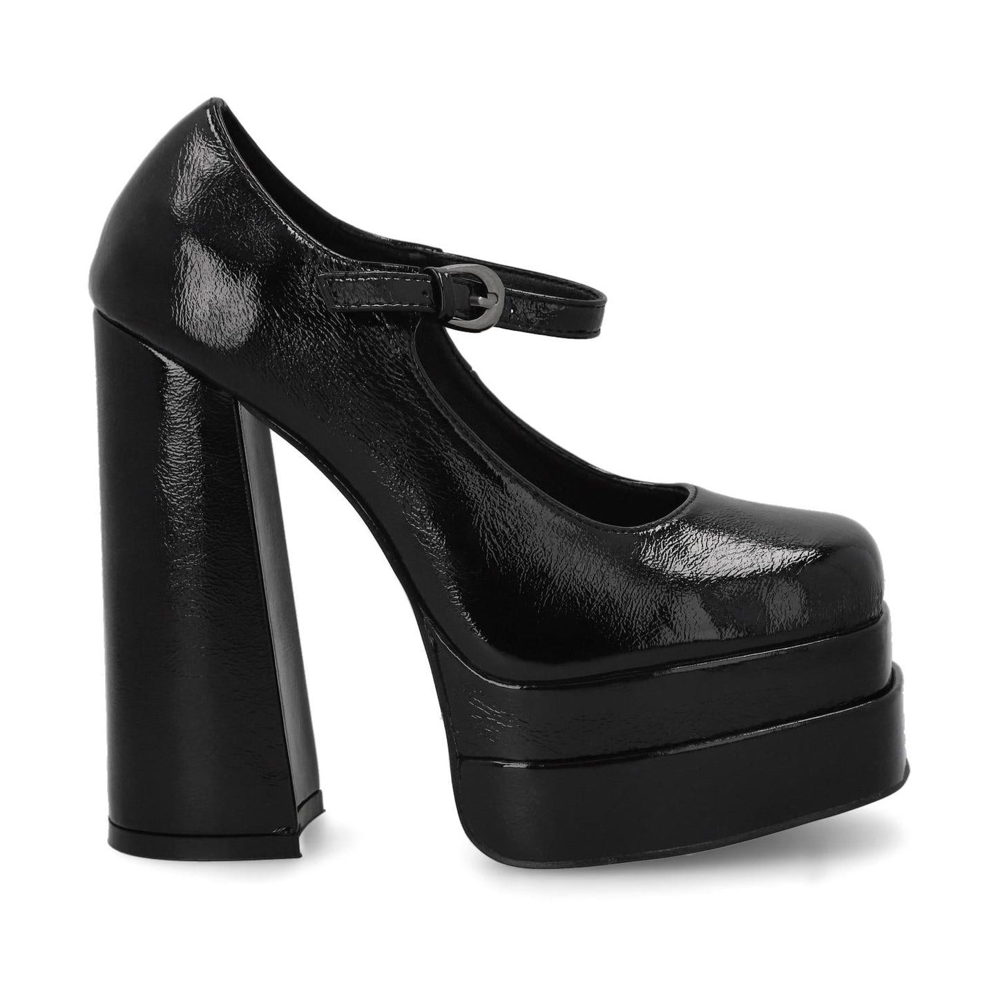 Zapato Plataforma Negro Mujer 25913