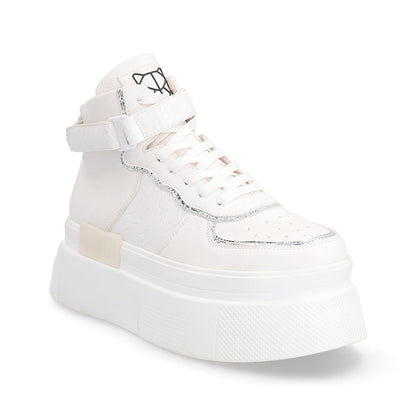 Tenis Plataforma Blanco Mujer 13413