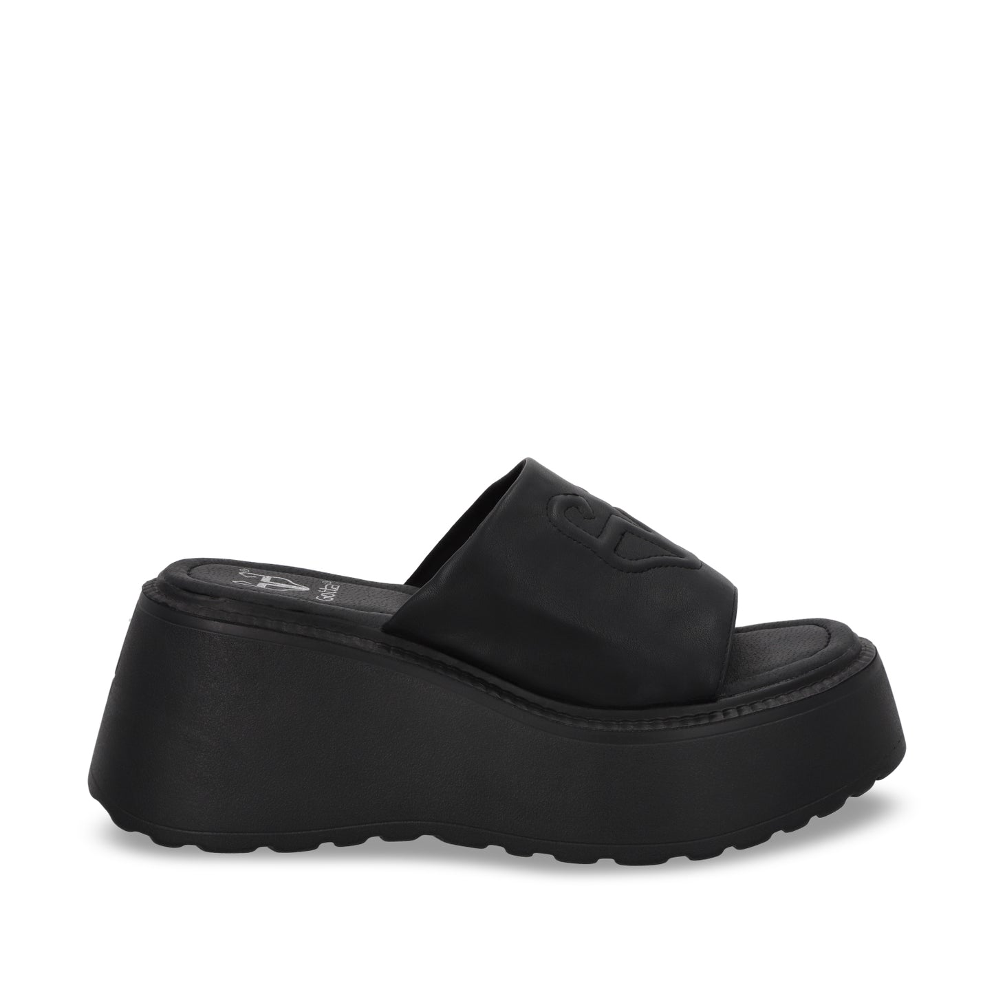 Sandalia Plataforma Negra Mujer 53720