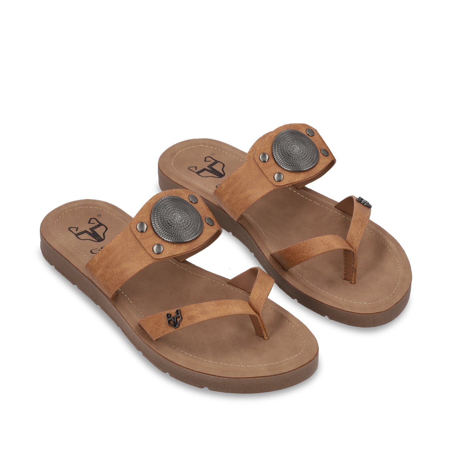 Sandalia Plano Camel Mujer 13256