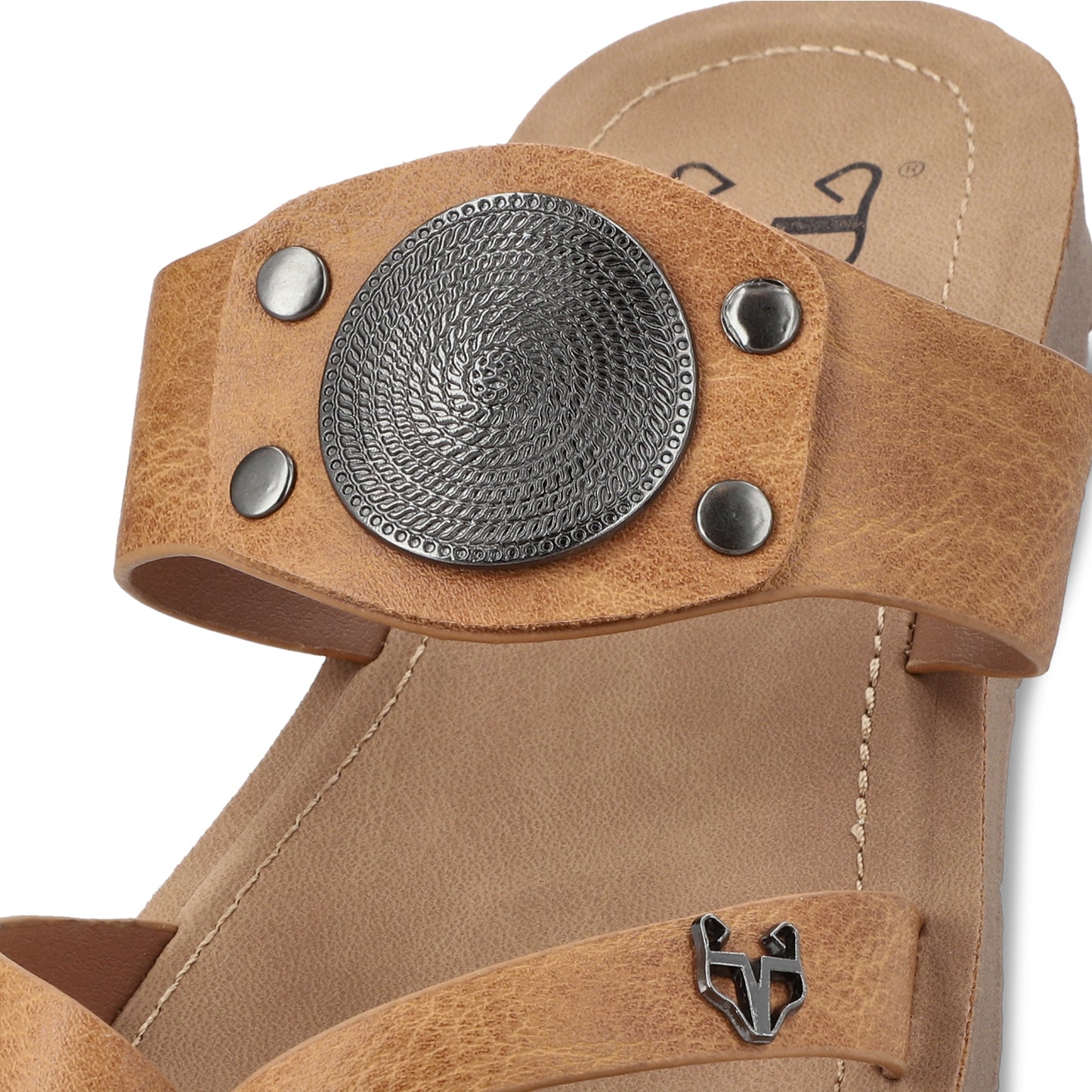 Sandalia Plano Camel Mujer 13256