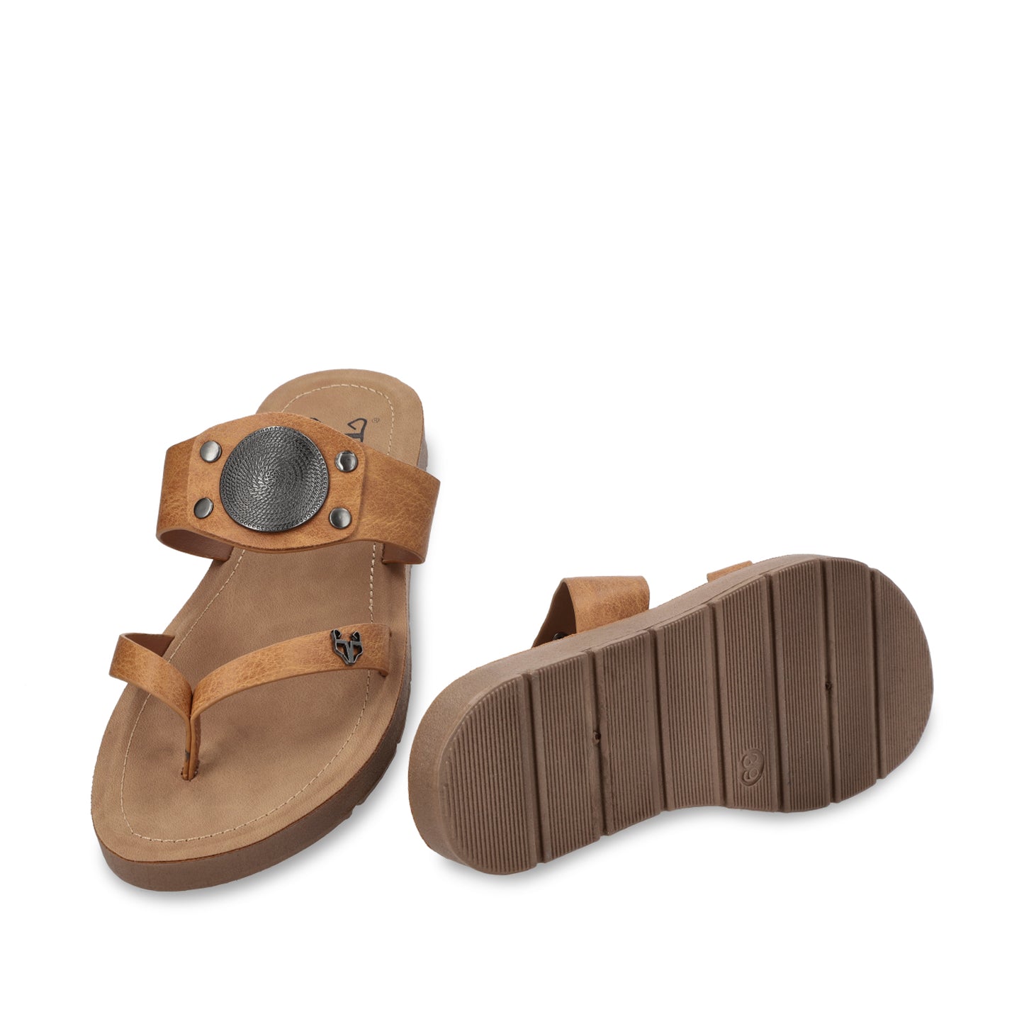 Sandalia Plano Camel Mujer 13256
