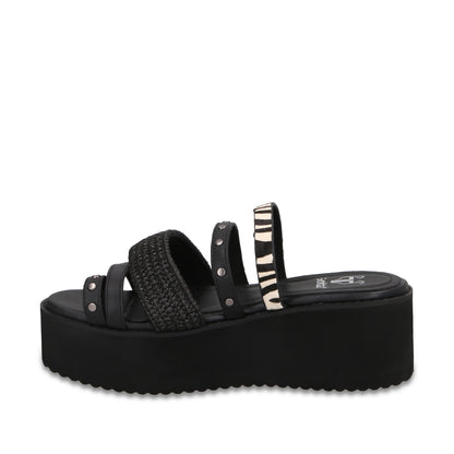 Sandalia Plataforma Negra Mujer 15617