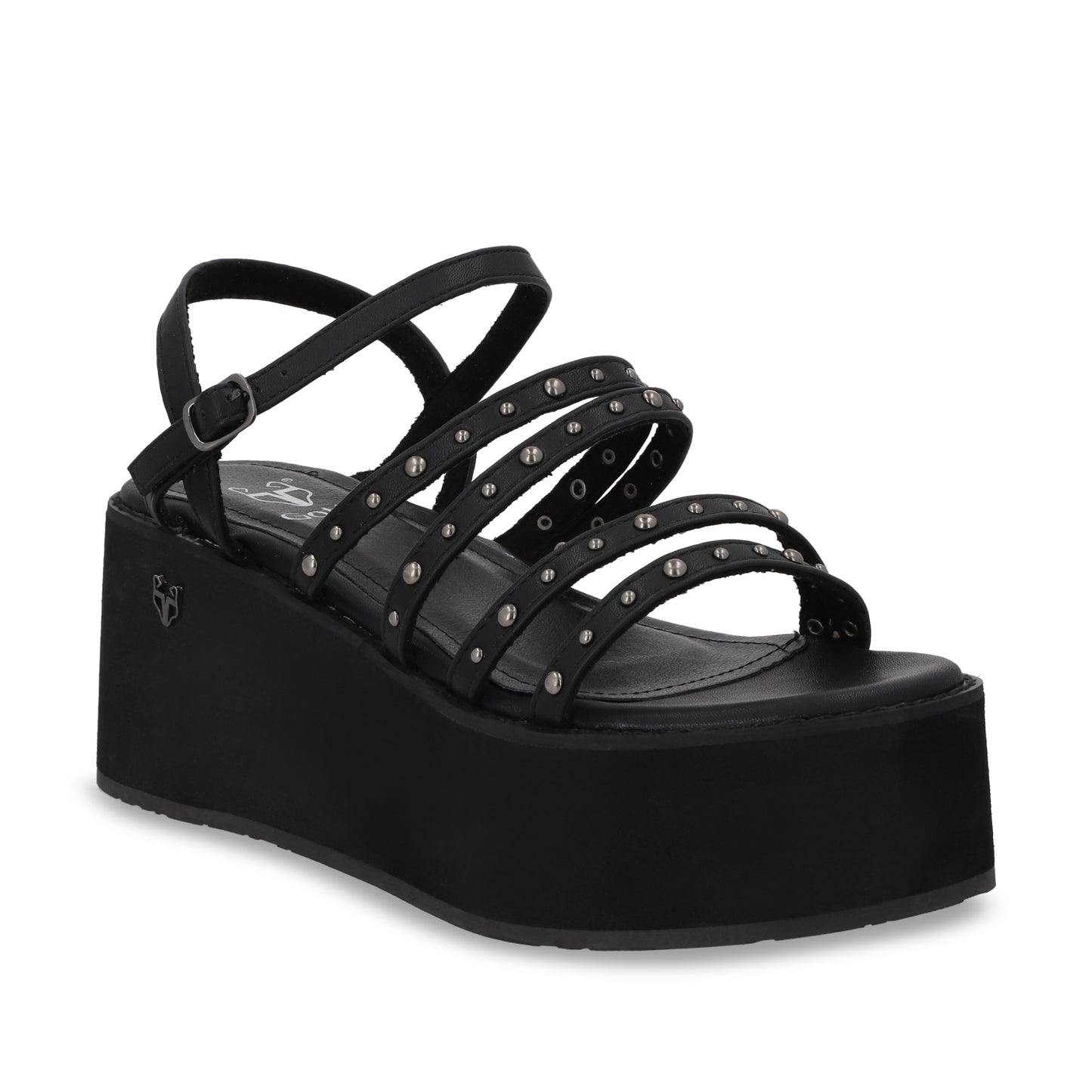 Sandalia Plataforma Negra Mujer 15629