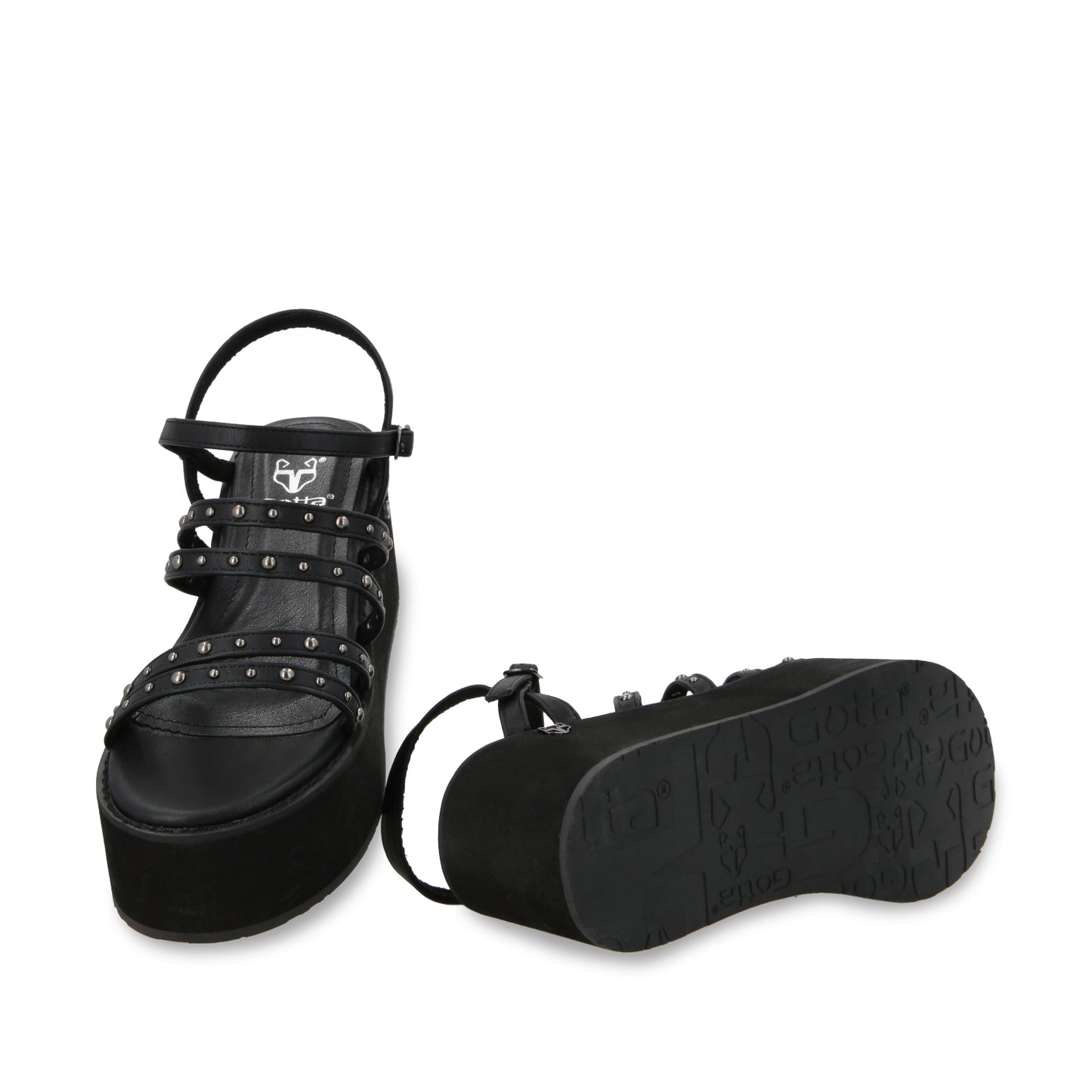 Sandalia Plataforma Negra Mujer 15629