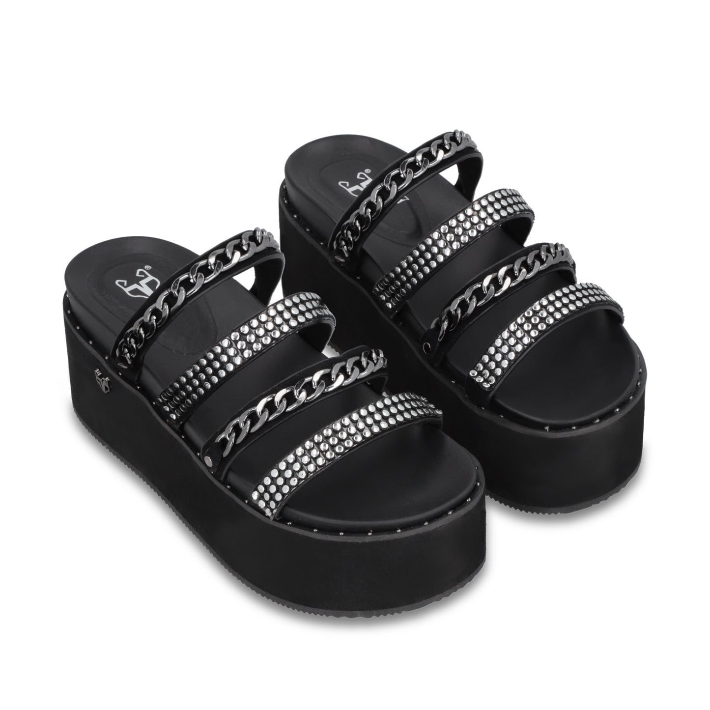 Sandalia Plataforma Negra Mujer 1566F