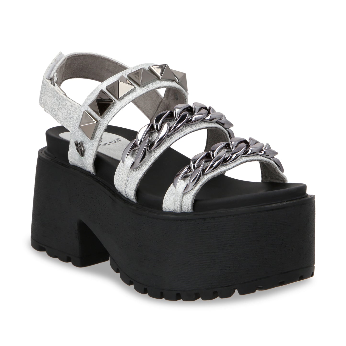 Sandalia Plataforma Plateado Mujer 15675