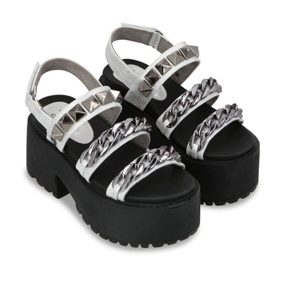 Sandalia Plataforma Plateado Mujer 15675