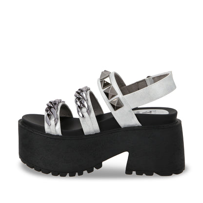 Sandalia Plataforma Plateado Mujer 15675