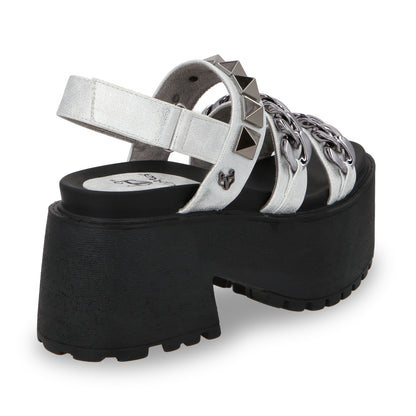 Sandalia Plataforma Plateado Mujer 15675