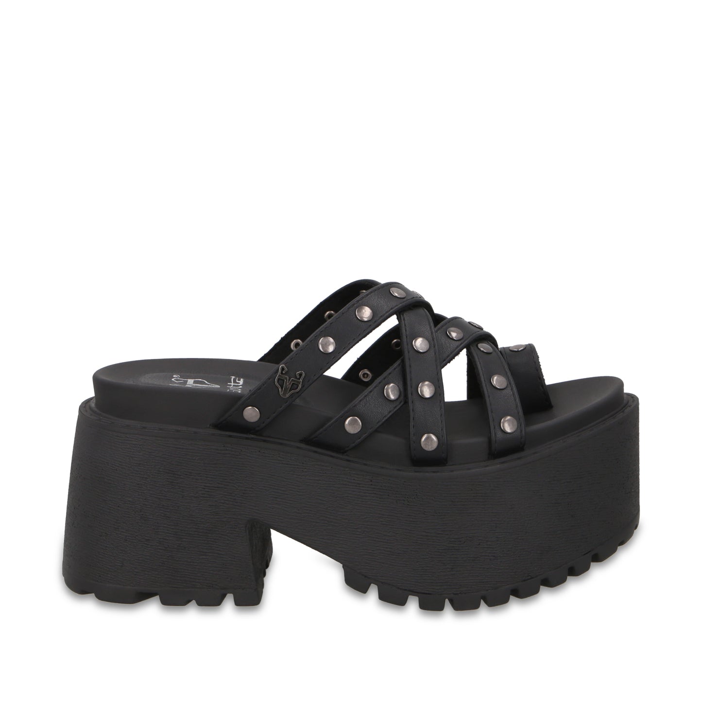Sandalia Plataforma Negra Mujer 1567F
