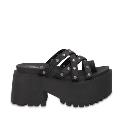 Sandalia Plataforma Negra Mujer 1567F