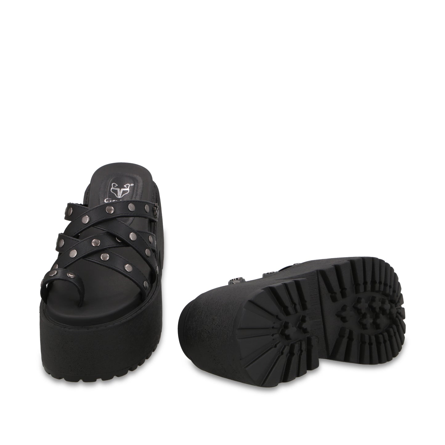 Sandalia Plataforma Negra Mujer 1567F