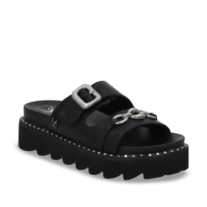 Sandalia Plana Negra Mujer 1573D
