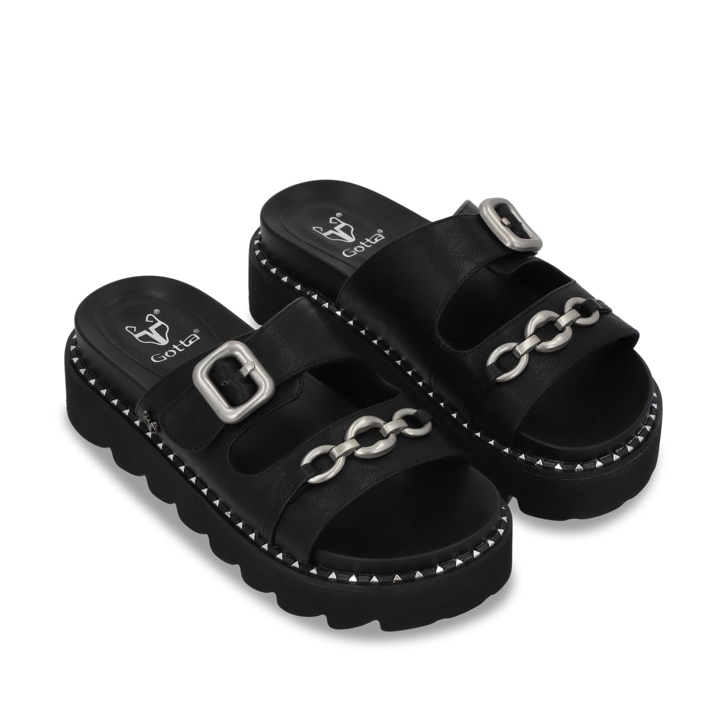 Sandalia Plana Negra Mujer 1573D
