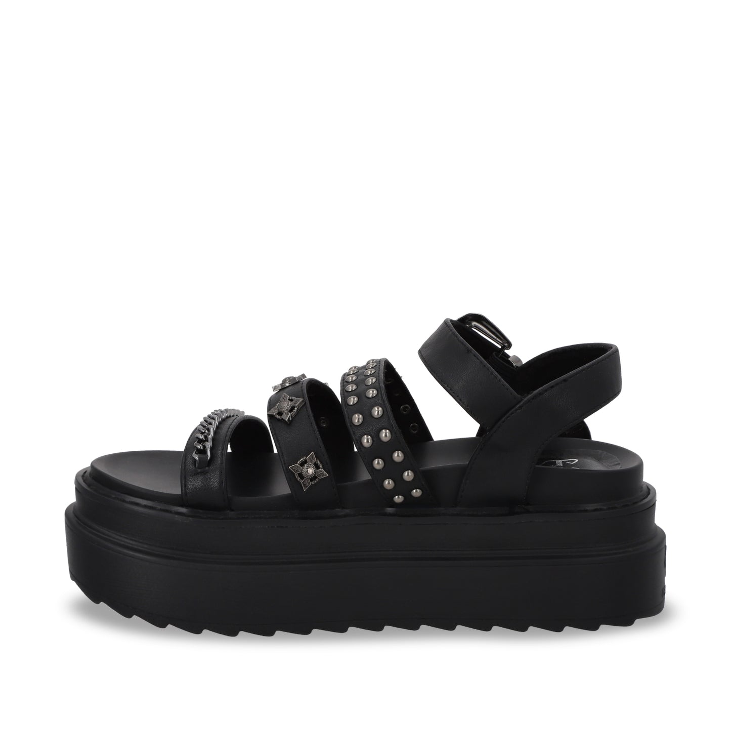Sandalia Plataforma Negro Mujer 25235