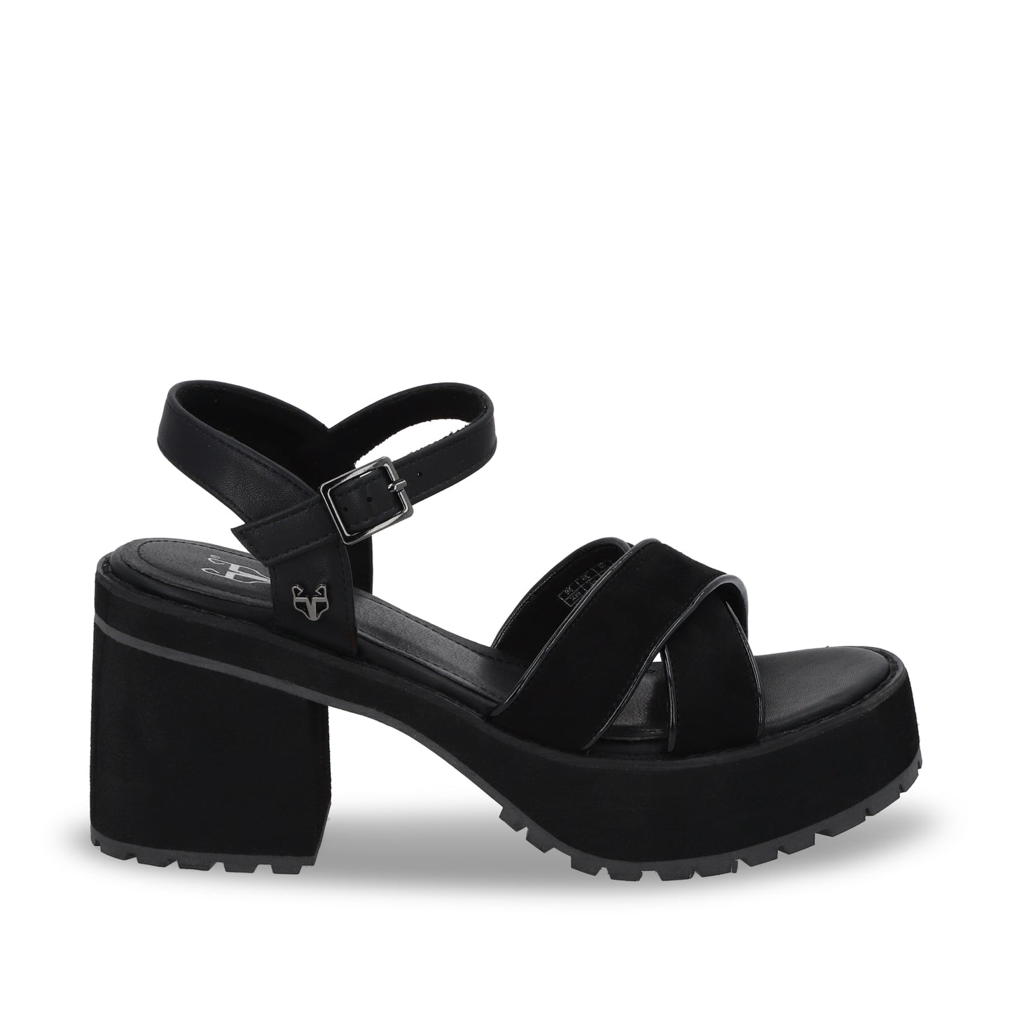 Sandalia Plataforma Negra Mujer 25796
