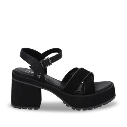Sandalia Plataforma Negra Mujer 25796