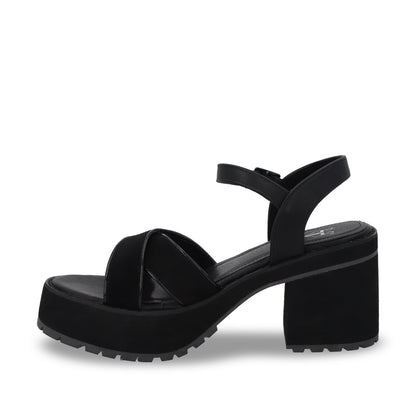 Sandalia Plataforma Negra Mujer 25796