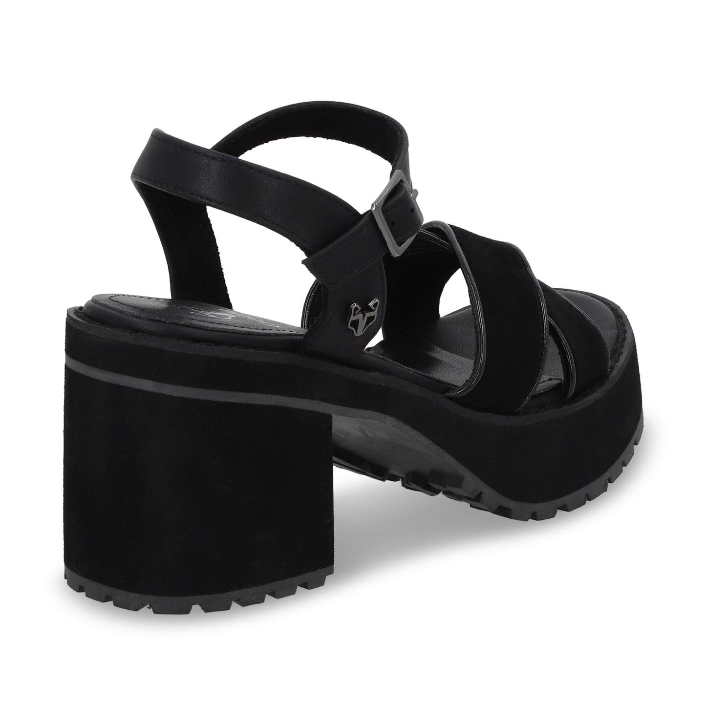 Sandalia Plataforma Negra Mujer 25796