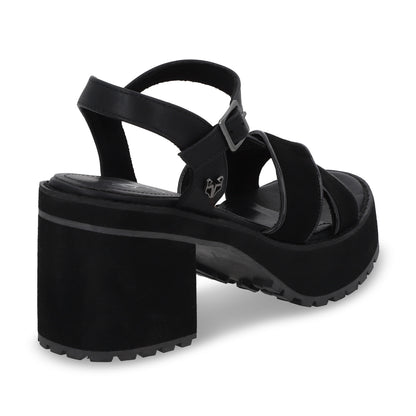 Sandalia Plataforma Negra Mujer 25796